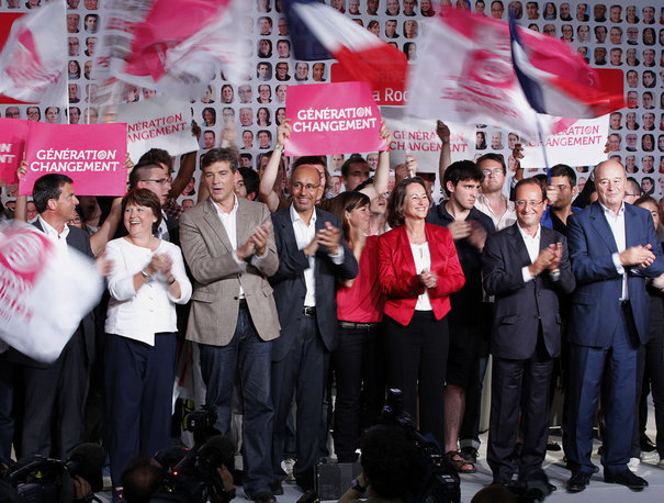 Les six candidats à La Rochelle lors des universités d'été du PS fin août - DR