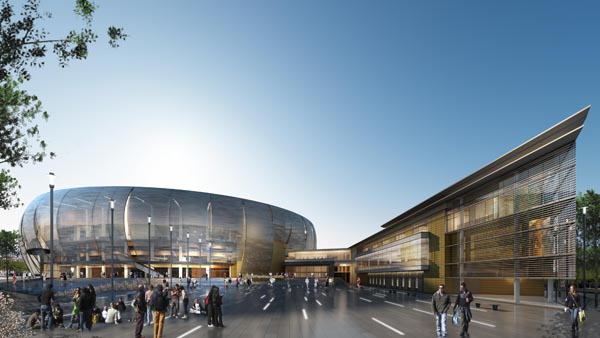 Le projet d'Arena de l'ASVEL, vu de l'extérieur - Photo Gensler