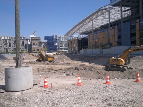 Le chantier de la Confluence dans le 2e arrondissement - Photo LyonMag