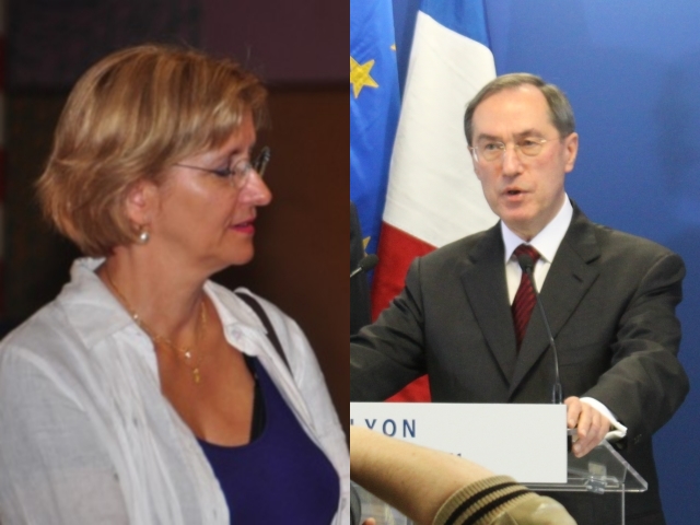 Annie Guillemot, la maire de Bron, et Claude Guéant, le ministre de l'Intérieur - Photo DR et Lyonmag.com
