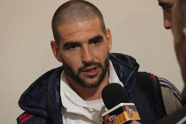 Licha au sortir du 32e de finale de coupe de France contre La Duchère dimanche. L'attaquant argentin a marqué les trois buts de son équipe - LyonMag