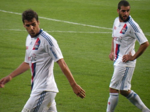Yoann Gourcuff et LIsandro au Stade de Gerland - Photo Lyonmag.com