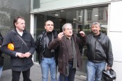 Les représentants des syndicats devant le TGI de Lyon mercredi en fin d'apèrs-midi - LyonMag