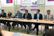 De g.à d. : Emmanuel Hamelin, Françoise Grossetête, Michel Forissier, Philippe Cochet, Michel Havard et François-Noël Buffet lors de la conférence de rentrée de l'UMP du Rhône - LyonMag 