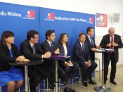 Les cinq candidats lors de la présentation des modalités du scrutin - LyonMag.com