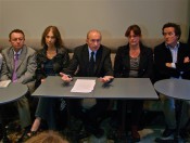 Collomb et les soutiens d'Hollande mardi matin - Photo LyonMag