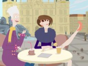 Juliette et une amie prennent le café aux Terreaux - Image ARTE
