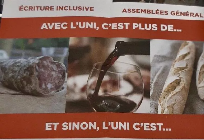 Lyon : polémique après la distribution par un syndicat étudiant d’un tract vantant le saucisson et le vin