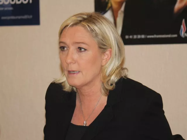 Marine Le Pen en déplacement à Eurexpo le 14 février