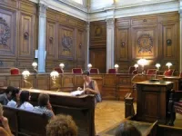Le box des prévenus était vide mardi devant le tribunal correctionnel de Lyon