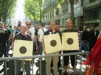 Manifestation des convoyeurs de fonds vendredi matin &agrave; Lyon