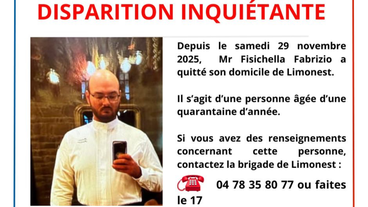 Près de Lyon : appel à témoins après la disparition inquiétante d’un quadragénaire