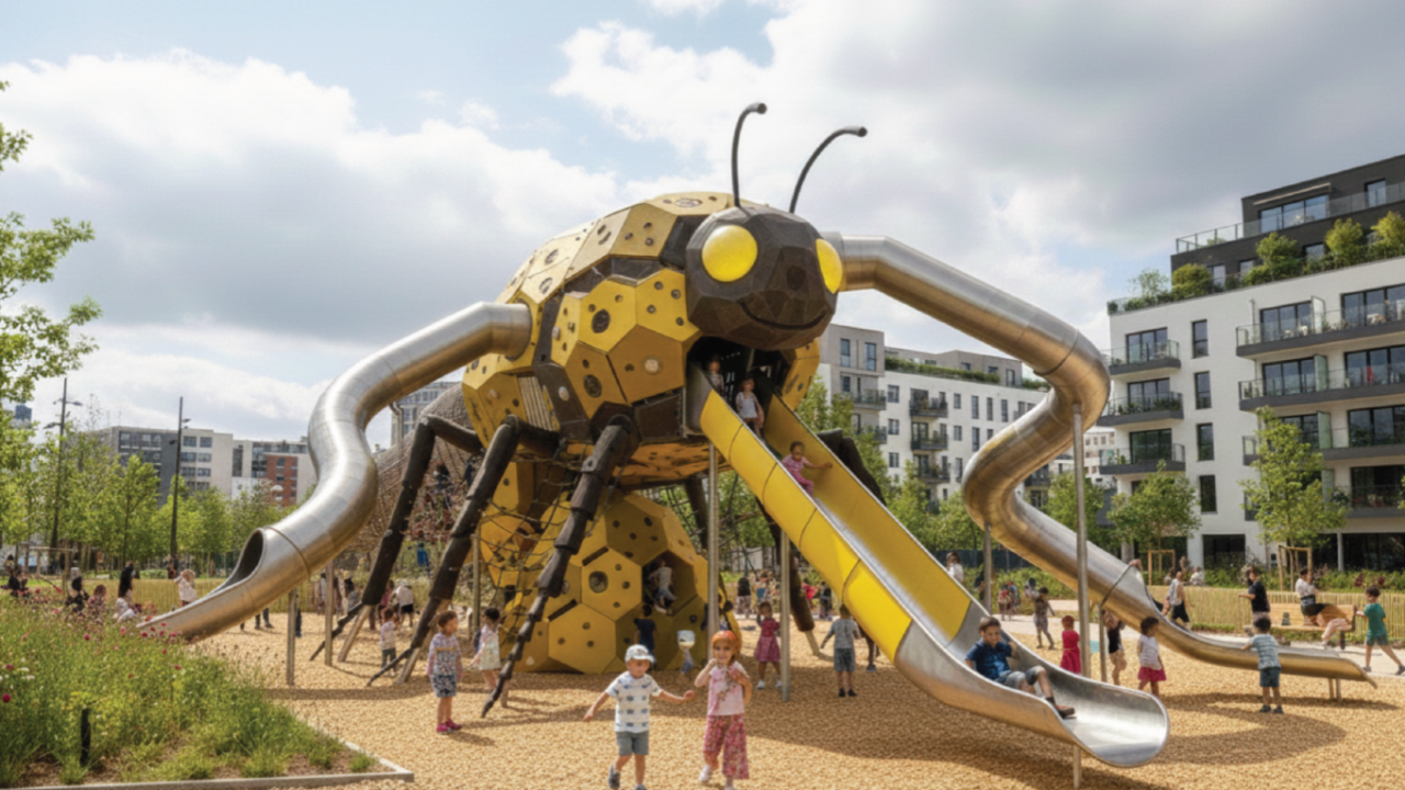 Grégory Doucet veut multiplier les aires de jeux monumentales comme Caterpilou à Lyon