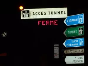 Lyon: le tunnel de Fourvière fermé tout le week end