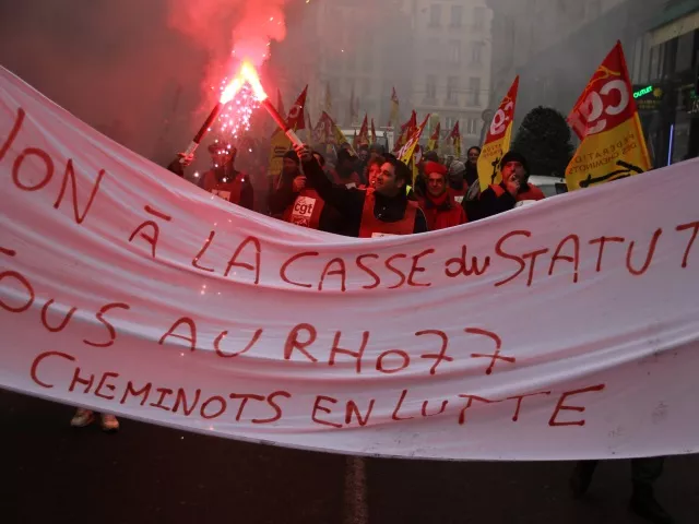 450 cheminots manifestent à Lyon contre le projet de réforme ferroviaire