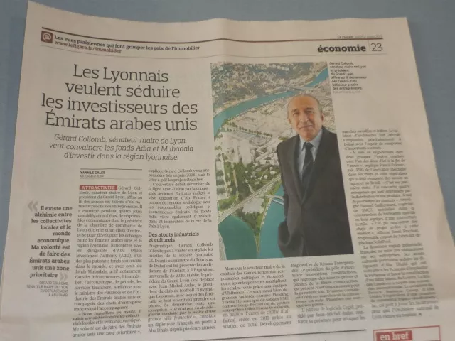 Collomb aux Émirats : "un élu bâtisseur qui affine ses talents" selon le Figaro