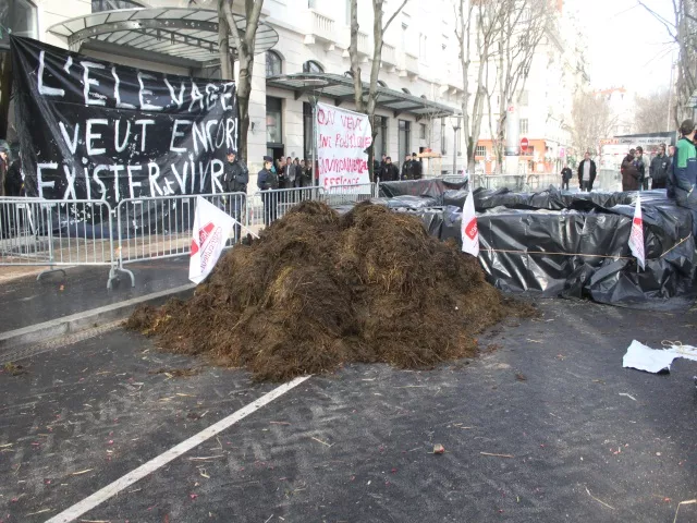 Une centaine de paysans manifestent à Lyon contre la directive Nitrates