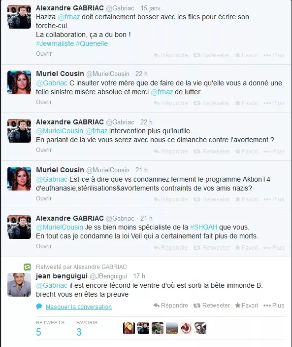 Jean Benguigui, Frédéric Haziza, Muriel Cousin et Alexandre Gabriac : l'échange fou sur Twitter
