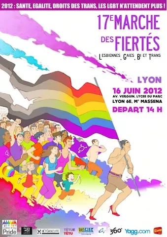 L&rsquo;affiche de la Gay Pride 2012 de Lyon mont&eacute;e sur talons aiguilles !