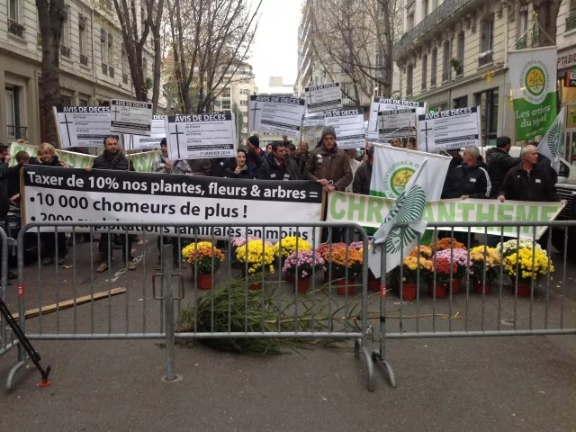 Lyon : 50 horticulteurs manifestent devant la préfecture
