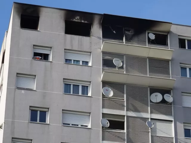 Villeurbanne : violent incendie dans un immeuble de 13 &eacute;tages