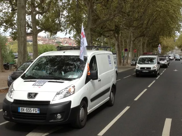 Artisans en colère : entre 150 et 250 fourgonnettes ont défilé dans Lyon