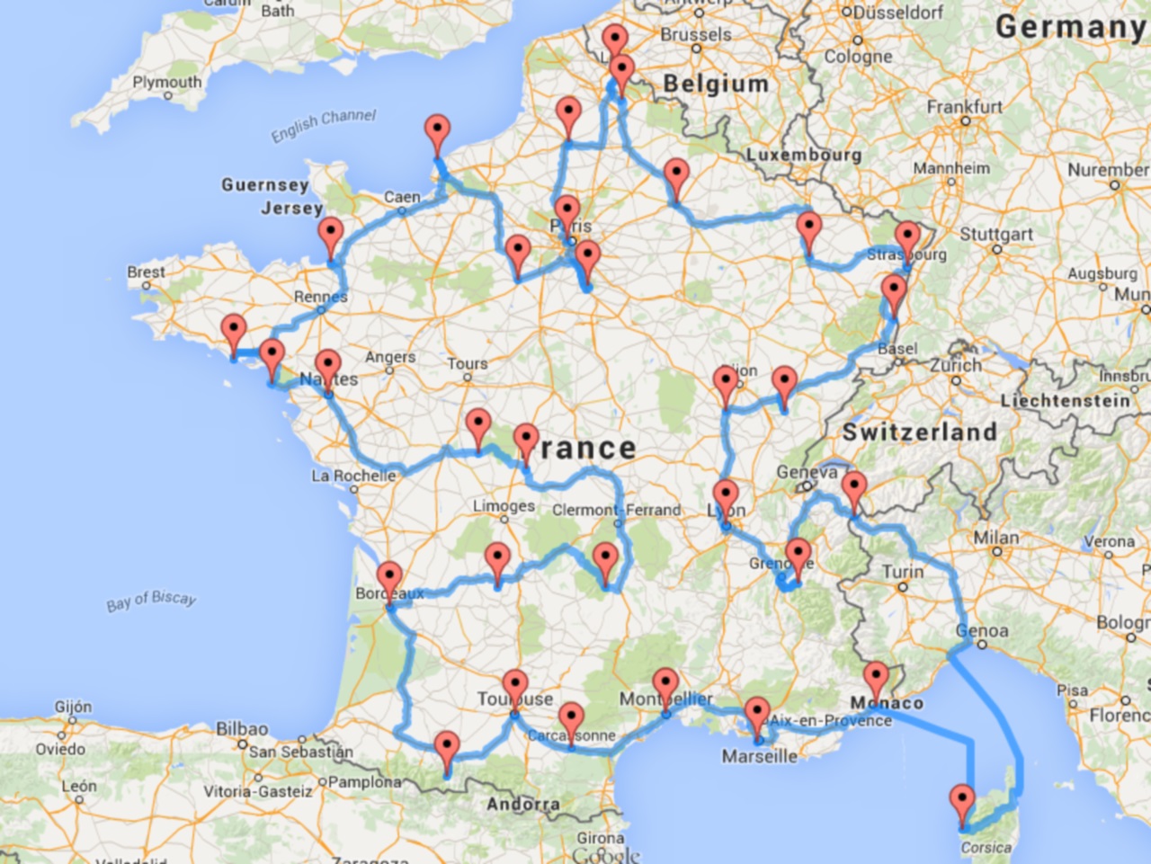 5 day driving tour of france
