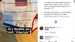 "A bas Lyon" : fervent supporter des Verts, Timoth&eacute;e Chalamet d&eacute;dicace un maillot de l&rsquo;OL