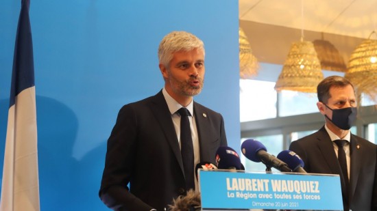 Régionales : "Le début d'une nouvelle espérance", selon Laurent Wauquiez en tête au premier tour