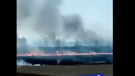 Près de Lyon : important feu de récolte en cours dans le Nord-Isère