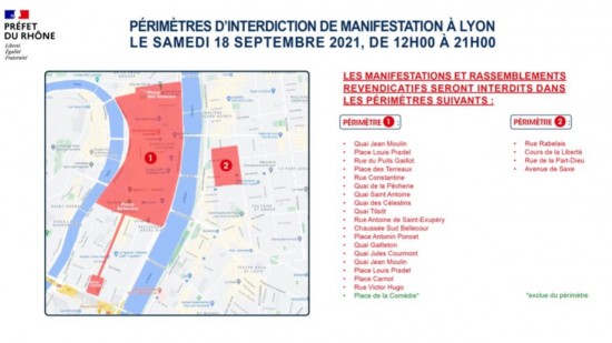Manifestation anti-pass sanitaire : les rassemblements interdits en Presqu'Île à Lyon ce samedi