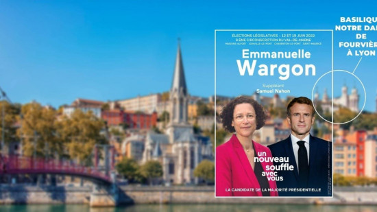 Législatives : Emmanuelle Wargon, ancienne ministre et candidate "Ensemble" en Île-de-France, utilise Lyon pour son affiche de campagne