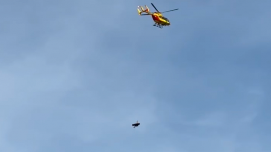 Lyon : après une chute de cinq mètres, il est sauvé par un hélicoptère Lyon : après une chute de cinq mètres, il est sauvé par un hélicoptère