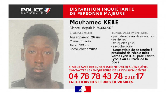 Un jeune de 20 ans porté disparu à Lyon, un appel à témoins lancé