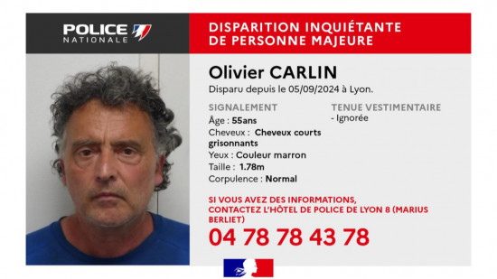 Appel à témoin après la disparition inquiétante d’un homme de 55  ans à Lyon
