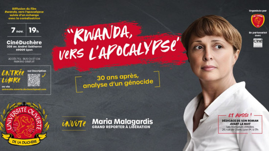 Le génocide au Rwanda avec Maria Malagardis au programme du nouveau CinéDuchère