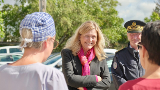 La présidente de l'Assemblée nationale Yaël Braun-Pivet en déplacement à Lyon