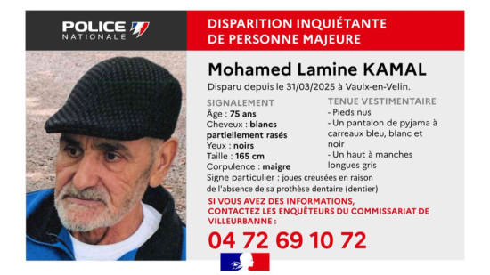 Disparition inquiétante près de Lyon : un appel à témoins lancé pour retrouver Mohamed Lamine Kamal