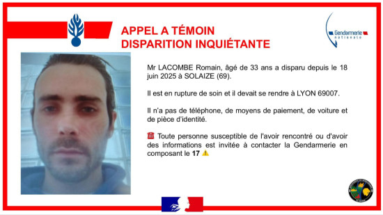 Disparition inquiétante d’un trentenaire dans le Rhône : avez-vous vu Romain ?