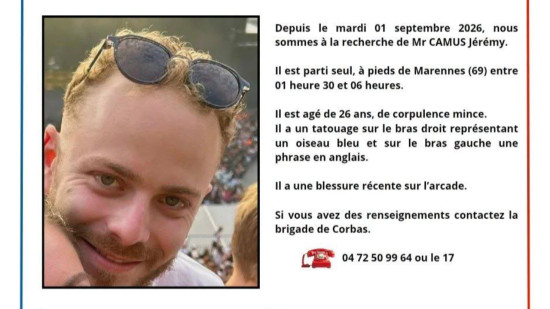 Appel &agrave; t&eacute;moins apr&egrave;s la disparition de J&eacute;r&eacute;my dans le Rh&ocirc;ne : avez-vous vu le jeune homme ?