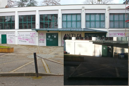 Tags "anti-fa" à Oullins: un coup de pinceau avant l’arrivée de Le Pen