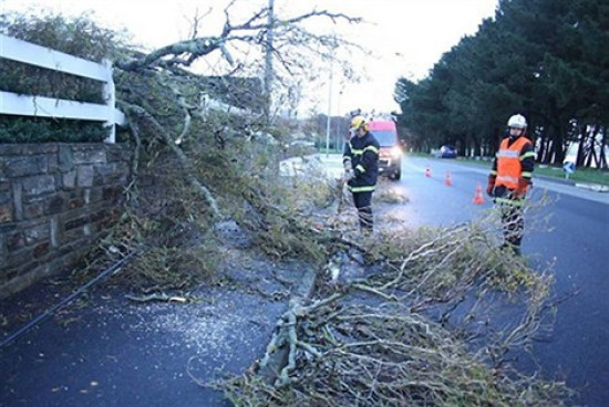 Rafales de vent à plus de 100km/h dans le Rhône: une centaine d'interventions des pompiers