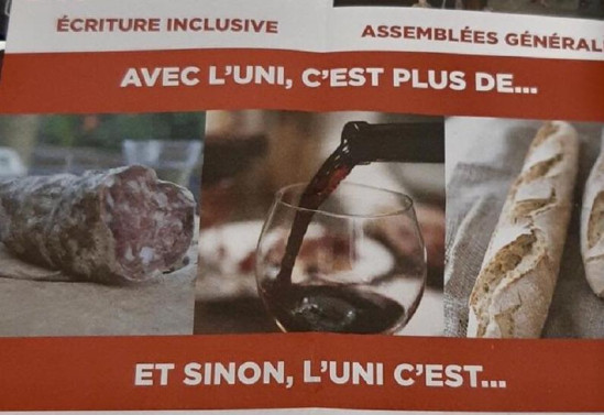 Lyon : polémique après la distribution par un syndicat étudiant d’un tract vantant le saucisson et le vin Lyon : polémique après la distribution par un syndicat étudiant d’un tract vantant le saucisson et le vin