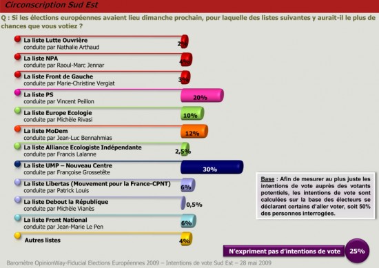 Européennes : L’UMP en tête des sondages dans le Sud-Est