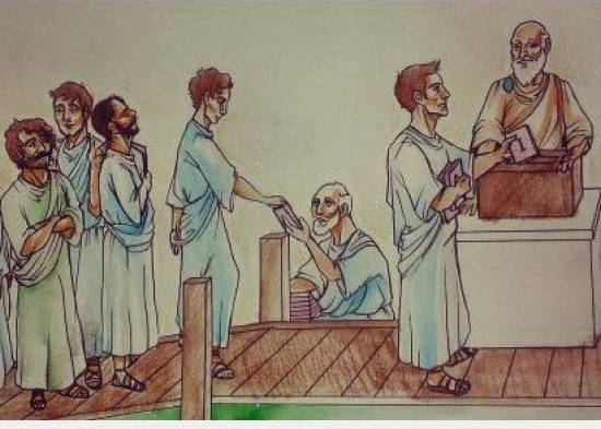 Reconstitution d'un vote romain par des étudiants à Fourvière