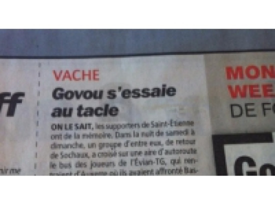 Govou "s'excuse aupr&egrave;s des St&eacute;phanois de ne jamais avoir perdu contre eux, lol"