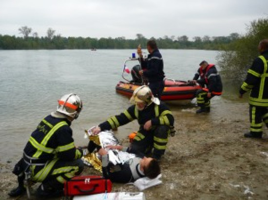 Une simulation d'accident au grand parc de Miribel-Jonage ce lundi