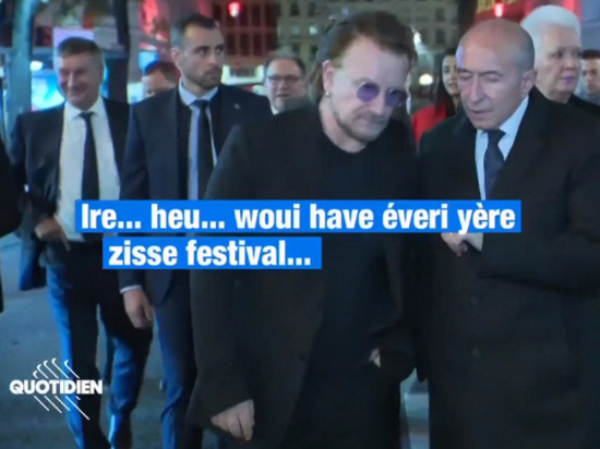 Lyon : quand Gérard Collomb essaye de parler anglais à Bono