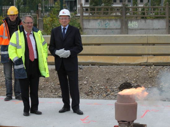 Chantier du Tram T1 : les premiers rails soudés