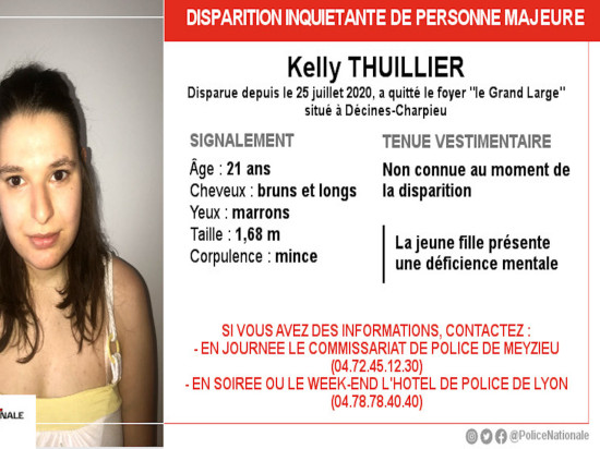 Disparition inquiétante d’une jeune femme de 21 ans près de Lyon